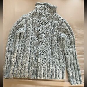 Goregous y2k vintage Express light blue cable knit sweater #winterfashion